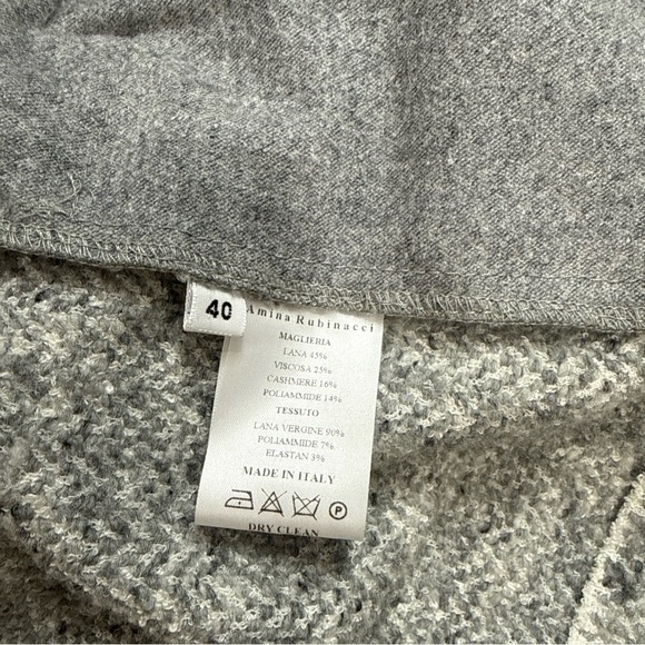 Amina Rubinacci Women Gray Coat/blazer Collared Cashmere Wool Size 40 A041225 - Picture 3 of 6